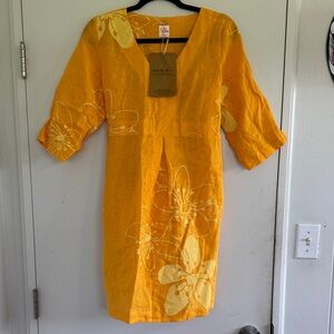 Elegant Yellow Floral Midi Dress